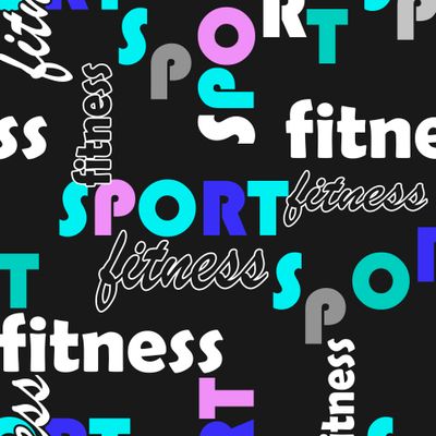 яркий неоновый спортивный узор с буквами спорт фитнес