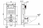 Унитаз подвесной Abber Rechteck AC1201MB-AC0105-AC0121 черный матовый, безободковый, с инсталляцией, с крышкой микролифт, с кнопкой хром