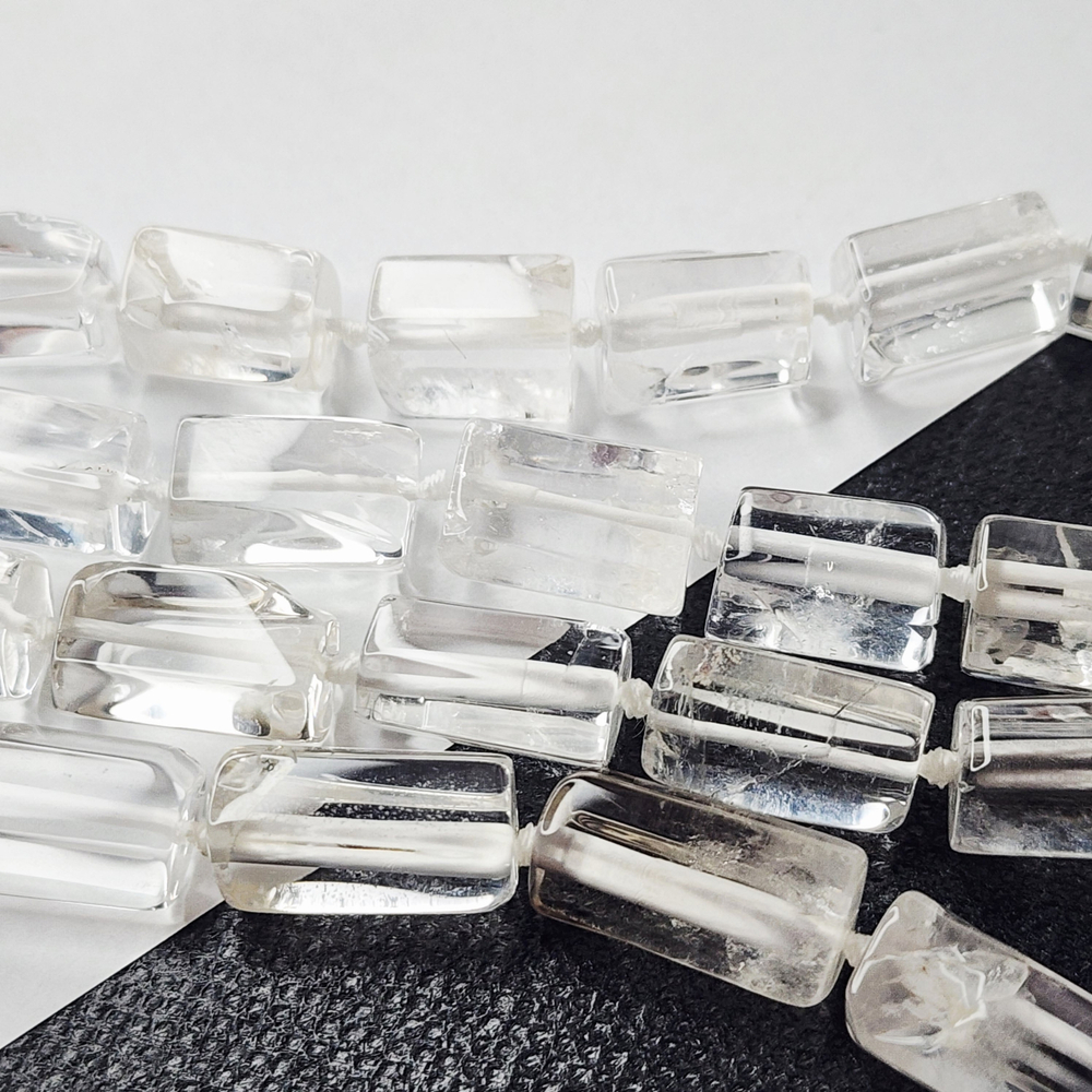 Горный хрусталь, природный прозрачный кварц, бочонок, огранка, 16×8мм, штучно