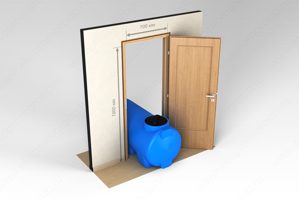 Ёмкость пластиковая пищевая ЭкоПром H 1.2 500 л. горизонтальная усиленная под плотность до 1.2 г/см3 (66x155x74см;синий) - арт.555225