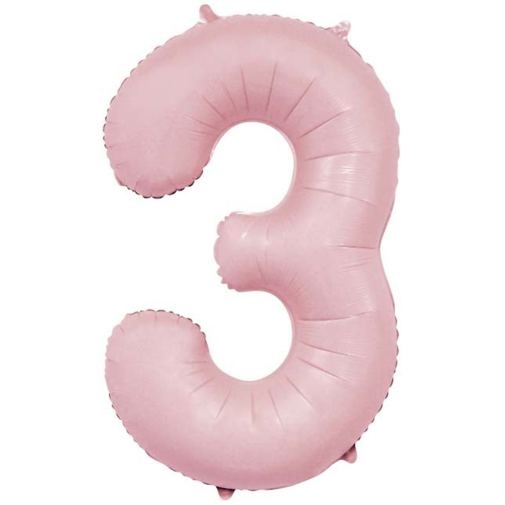 Фольгированные цифры, пастель, в нежно-розовом цвете, 102 см