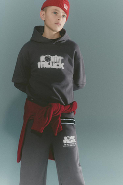 ZARA ХУДИ С ДВОЙНЫМИ РУКАВАМИ, АНТРАЦИТОВО-СЕРЫЙ