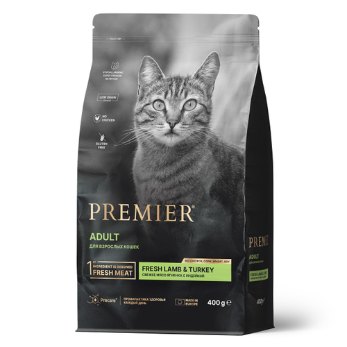 Premier Adult Cat Lamb&Turkey Сухой корм для взрослых кошек с ягненком и индейкой, 400 гр