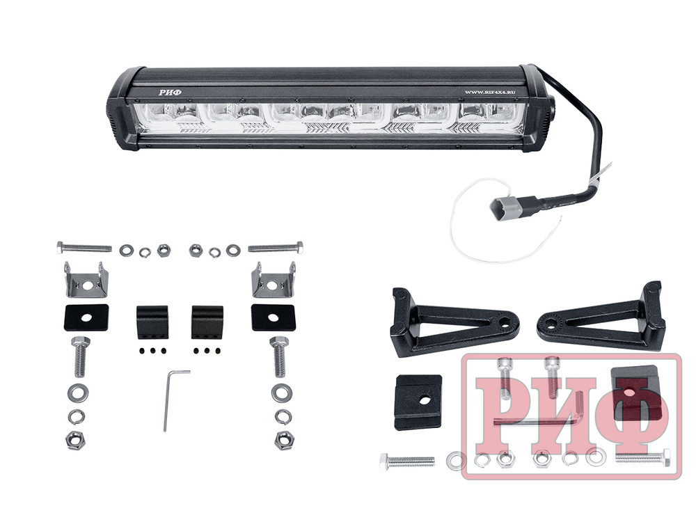 Светодиодная фара водительского света РИФ с ДХО 434 мм 96W