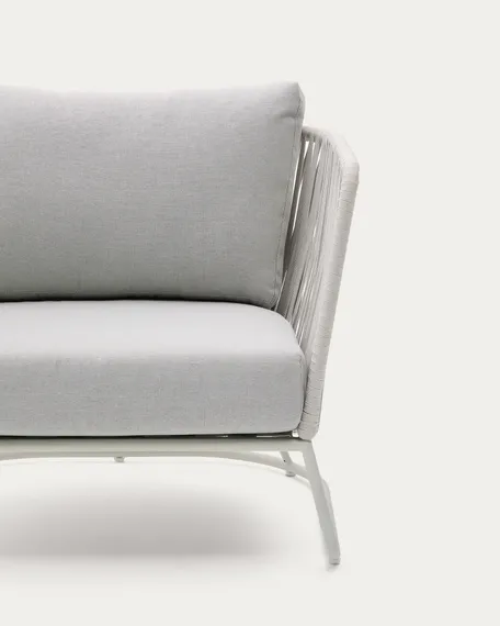 Уличное кресло Saconca из веревочного шнура и серой оцинкованной стали