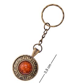 AM-3600 Брелок «Жетон Скорпион» (латунь, янтарь)