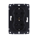 Розетка штепсельная SCHUKO двойная 16A/250 В, черный матовый Kollinger REA-032BM для Aspekt, Eleganz, Reflex