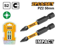 Ударная бита PZ2х50мм 2шт. S2 SUPER INGCO SDBIM71PZ250 INDUSTRIAL