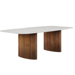 Стол овальный Denver 200, керамика матовая / две опоры