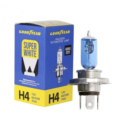 Автолампа 12V H4 60/55W Goodyear 4200K