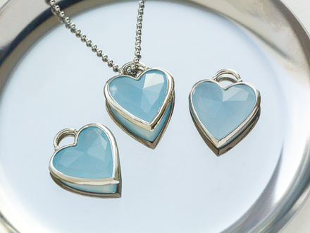 Подвеска "Сердце" 23,5мм, из тонированного кварца