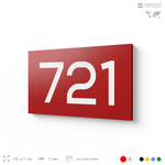 Номер на дверь 721, табличка на дверь для офиса, квартиры, кабинета, аудитории, склада, красная 120х70 мм, Айдентика Технолоджи