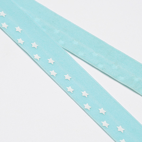 Резинки/Окантовочная/25мм голубой звезды