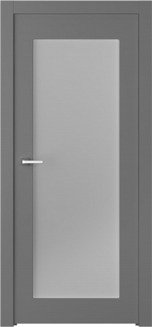 Дверь Кремона 1 / Цвет Эмаль графит / Мателюкс белый каленый / Двери Belwooddoors