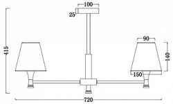 Люстра на штанге Freya Perfetto FR5098PL-05BBS