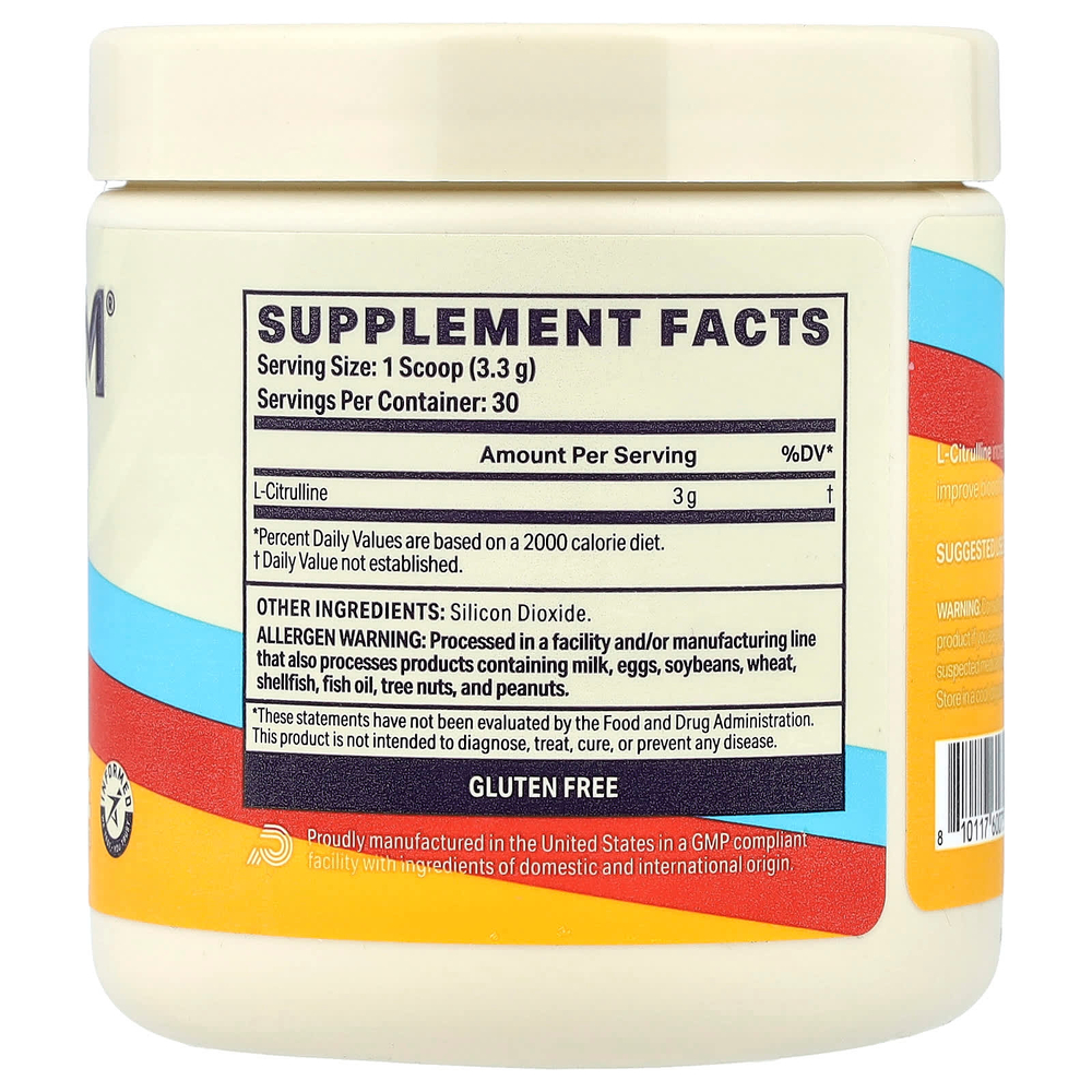 Podium Nutrition, L-цитруллин, без добавок, 99 г (3,5 унции)