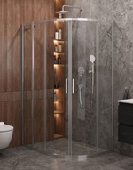 Душевой уголок Cezares MOLVENO-RH-2-130/100-C-Cr-IV, 130х100х195, профиль хром, стекло прозрачное