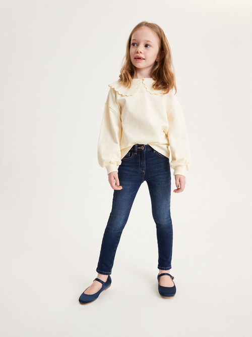 Джинсы узкие для девочки Next U86-604, Темно-синий