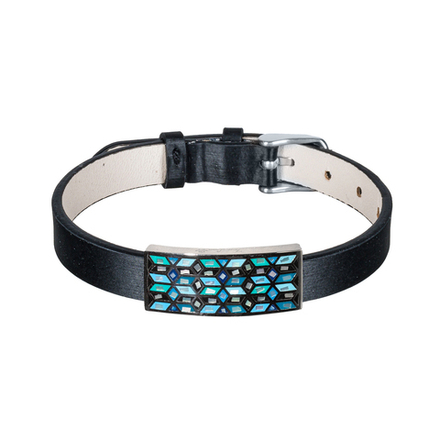 Браслет Fiore Luna на кожаном черном ремешке CB03209-1A S