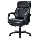 Кресло HAWASAN (ХАВАСАН) "Voyager HD-010", НАГРУЗКА до 180 кг, подножка, экокожа, черное, 532971