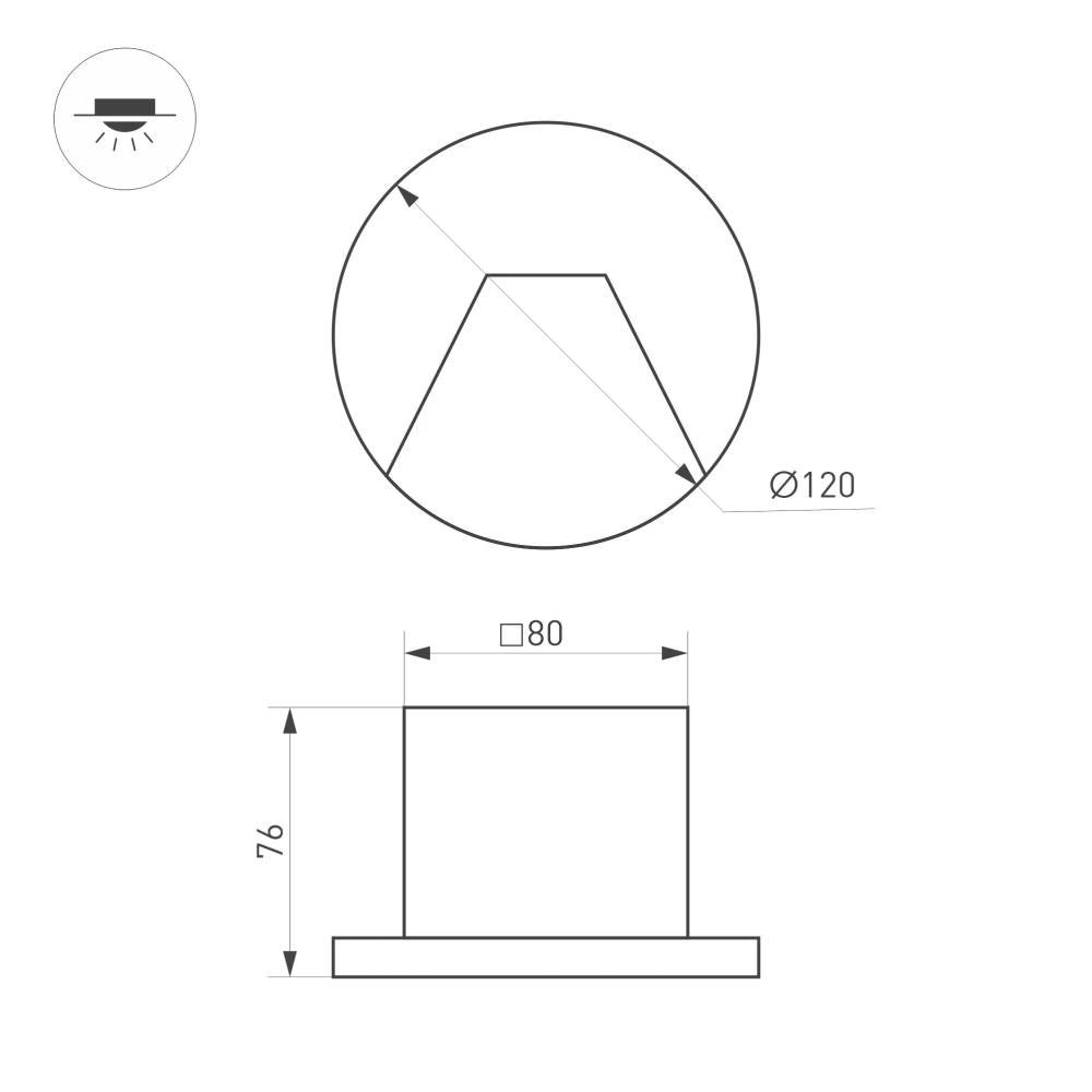 Светильник LT-TIE-R120-3W Warm3000 (WH, 75x30 deg, 230V) (Arlight, IP65 Бетон, 3 года) 050869
