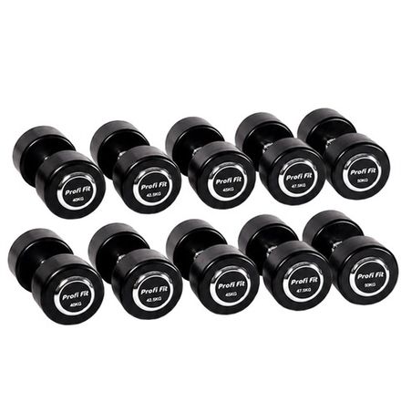 Гантельный ряд профессиональный (шаг 2,5 кг, 5 пар) PROFI-FIT 40-50 кг