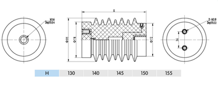 Изолятор опорный с ёмкостным делителем CG102-12/95x130