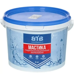 Мастика ВТВ, акриловая, гидроизоляционная, 3 кг