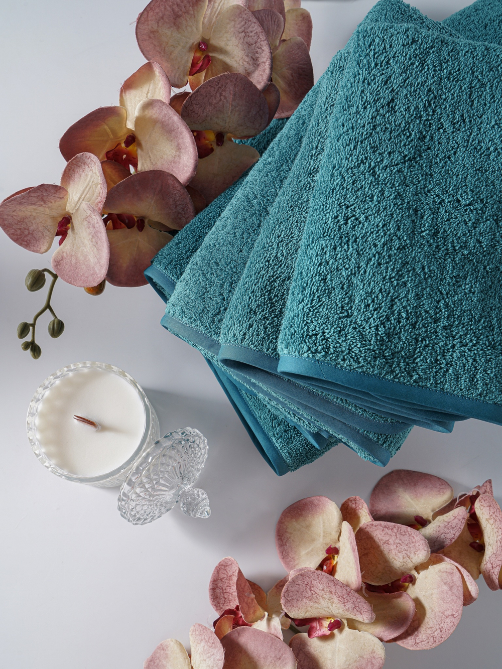 Набор полотенец 5шт Claire Batiste Atelier Ile бирюзовый темный