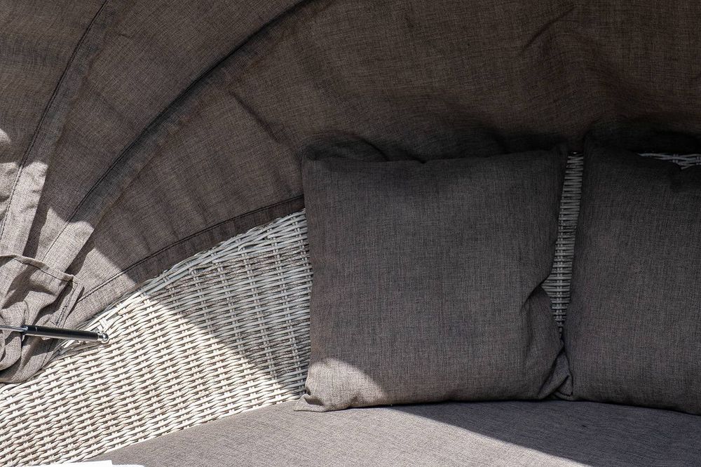 "Стильяно" плетеная кровать круглая, цвет бежевый