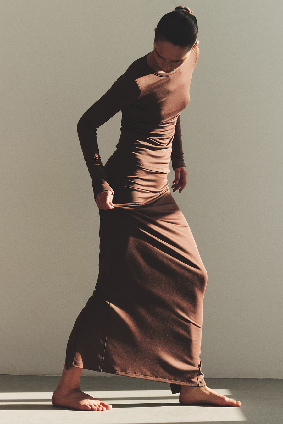 Лонгслив из модала GRACE Шоколад