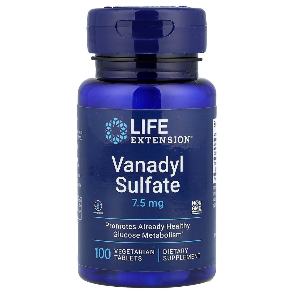 Life Extension, ванадилсульфат, 100 растительных таблеток