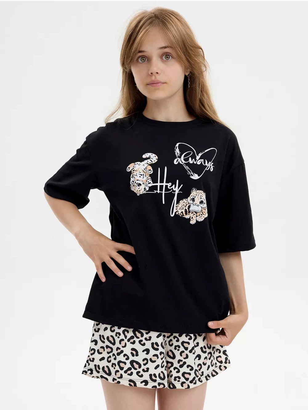 Летняя пижама с шортами и футболкой для подростка