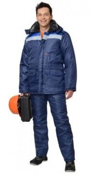 Костюм зимний "Строитель" брюки (синий/василек)