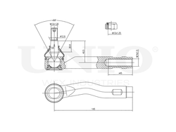 Наконечник рулевой левый UNIO SSP-10041