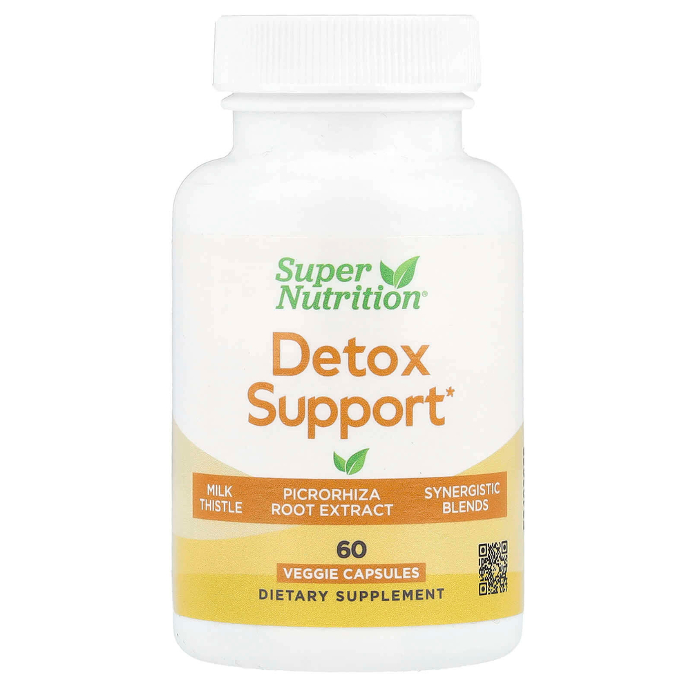 Super Nutrition, добавка для поддержки детоксикации, с экстрактом расторопши, экстрактом корня кутки, экстрактом куркумы, порошком одуванчика и смесью для пищеварения, 60 растительных капсул