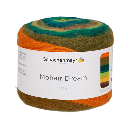 Пряжа "Mohair Dream" 00086 Бежевый/зеленый/коричневый/оранжевый/синий