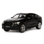 Модель ин. мет. "BMW X6" 12см, двери, багажник, черный, коробка X6-12-BK (Технопарк)
