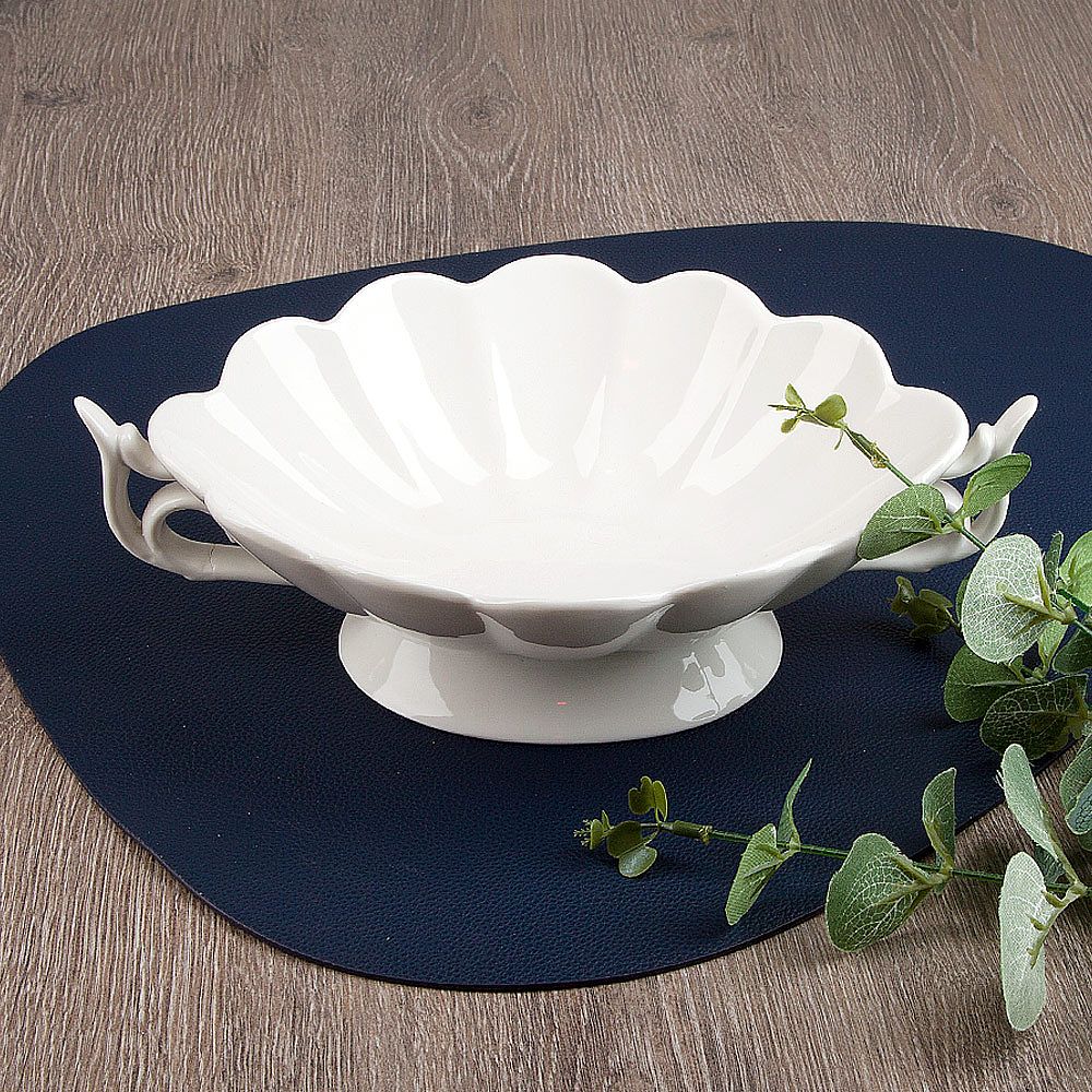 Салатник с ручками на ножке " " 26*17*8см. v=650мл. (фарфор) (подарочная упаковка)