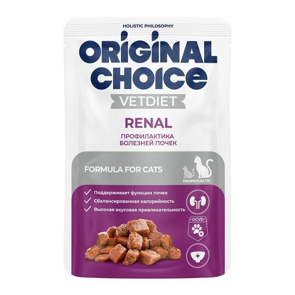 Влажный корм для кошек Original Choice Vetdiet Renal профилактика болезней почек, 85гр