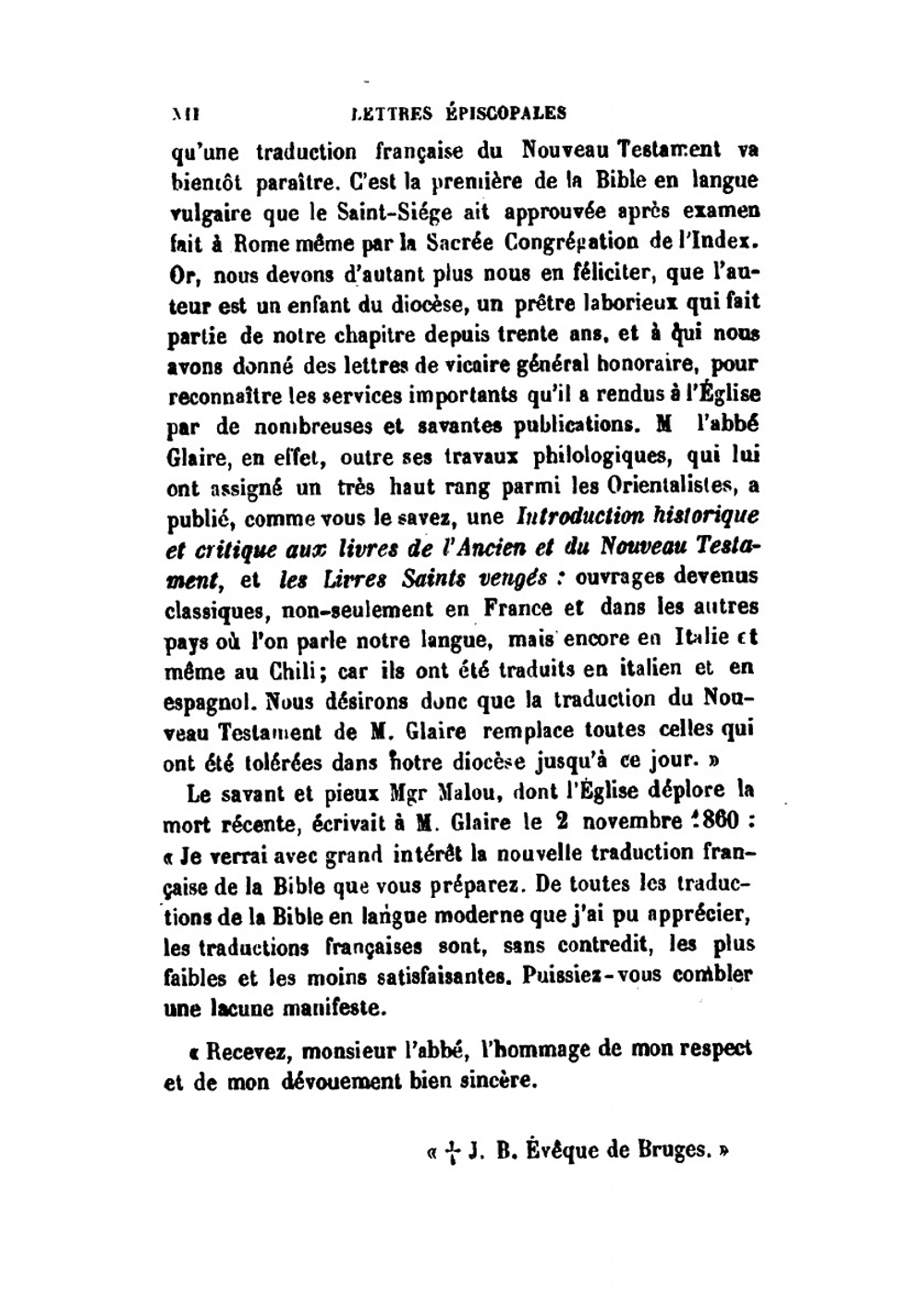 La Sainte Bible. Selon la Vulgate | J.B. Glaire