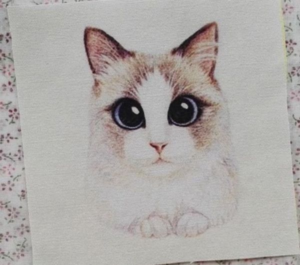КОТИК МИНИ МАНЧКИН Панно, холст 12 / 12 см 1