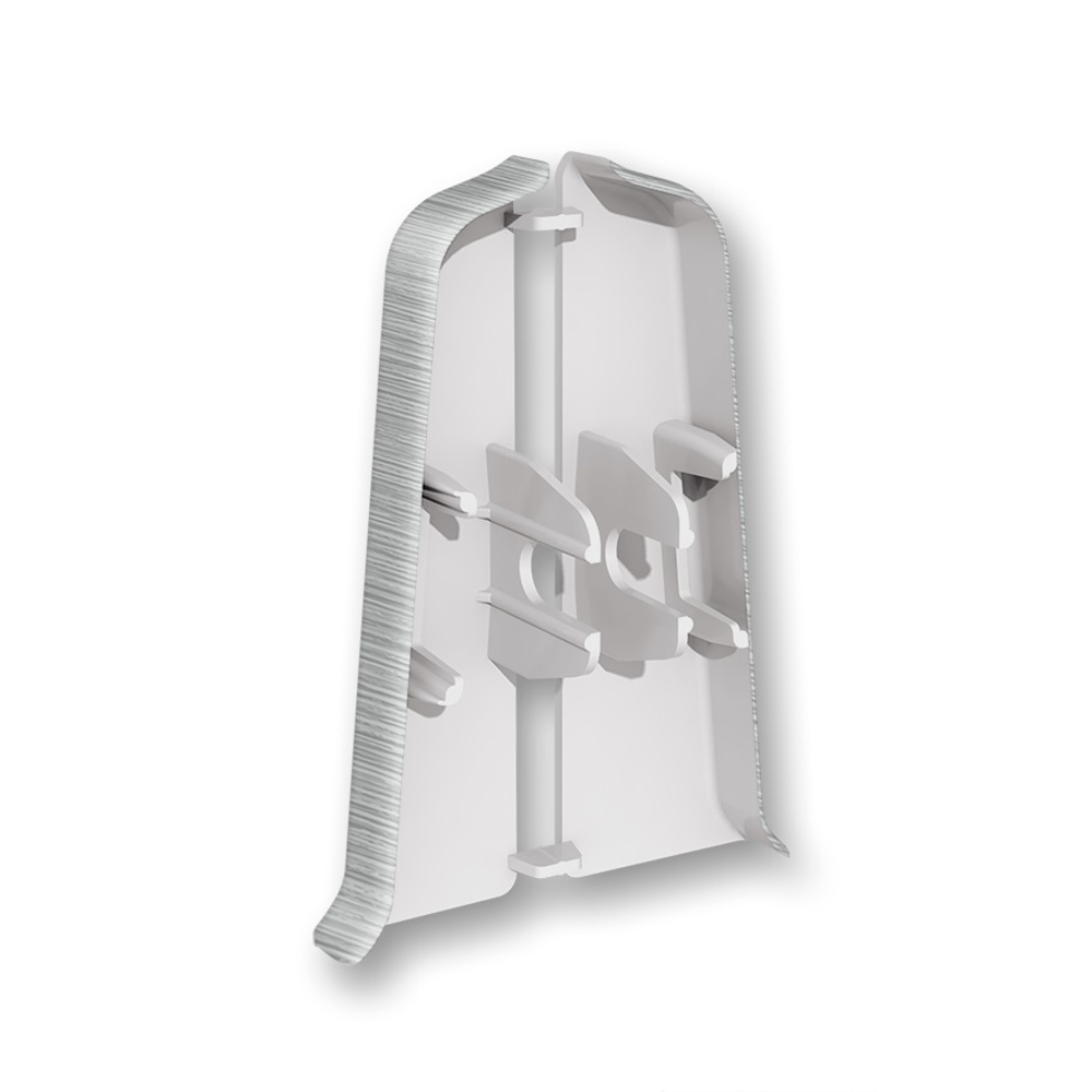 Торцевые (пара) для плинтуса 70мм "Деконика", 186 Алюминий