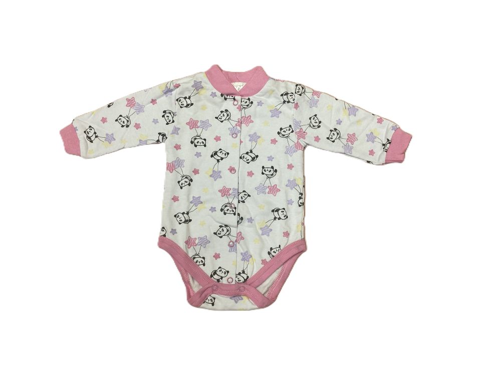 Боди с длинным рукавом на кнопках из футера (100% хлопок с начесом) на рост 74 см