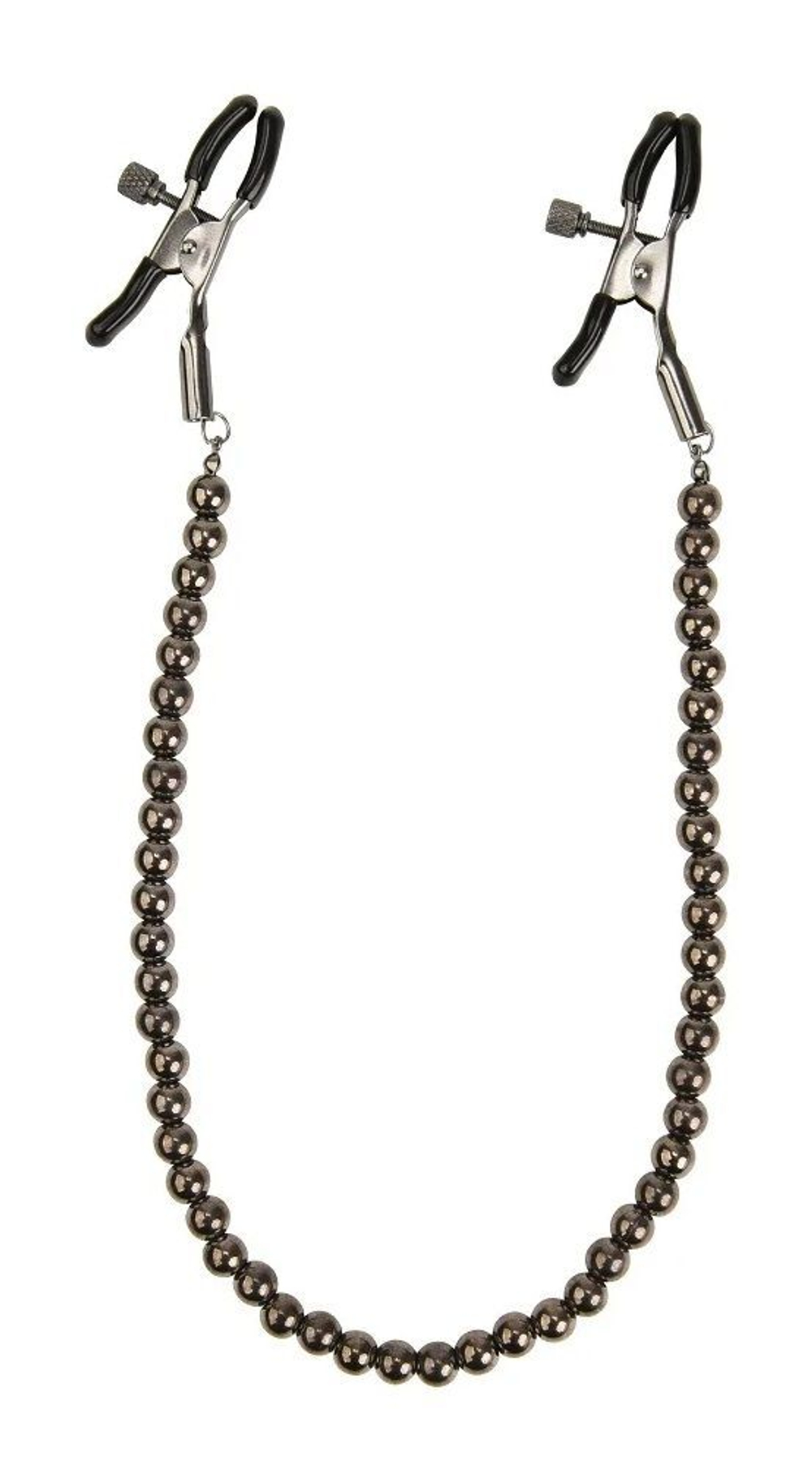 Зажимы на соски с черными бусами