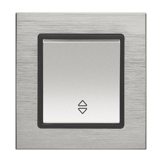 Выключатель одноклавишный проходной промежуточный Vesta-Electric Exclusive Silver Metallic серебро FVK050313SER