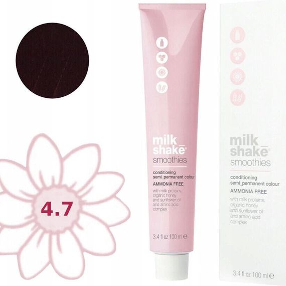 Milk Shake Milk Shake, Smoothies, Ammonia-Free, Semi-Permanent Hair Dye, 4.74V , 100 ml For Women