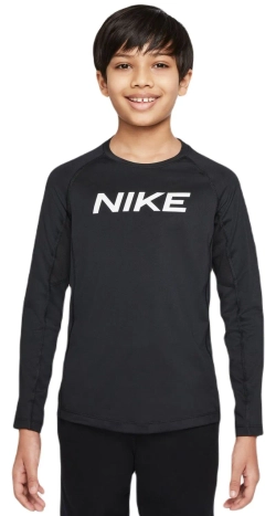 Детская теннисная футболка Nike Boys Pro Dri-FIT Long Sleeve Top - black