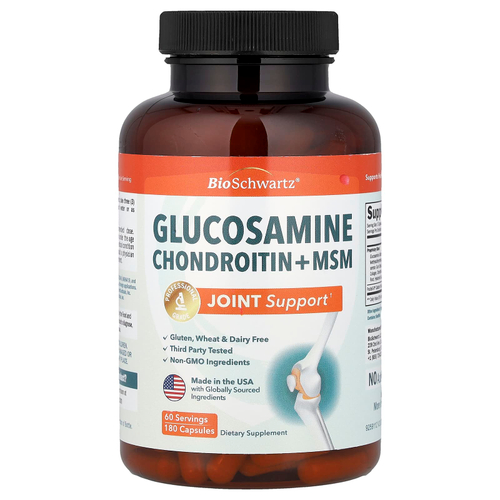 BioSchwartz, глюкозамин, хондроитин и МСМ, 180 капсул