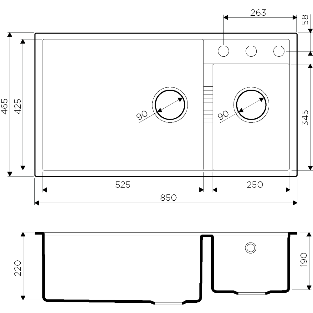 Кухонная мойка Omoikiri Tedori 85-2-U-ES Tetogranit/espresso